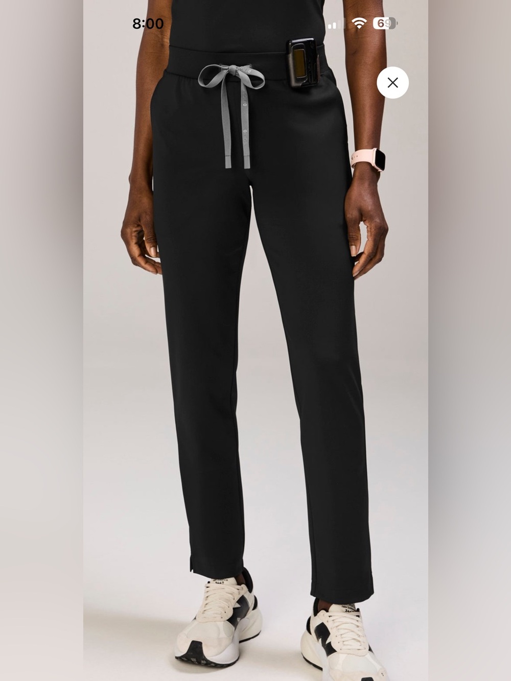 Figs Black Slim Tapered Scrub Pant Hang Tag